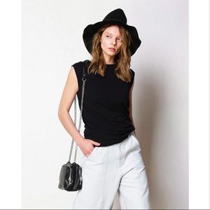 CAARA Draped Twisted Jersey Top